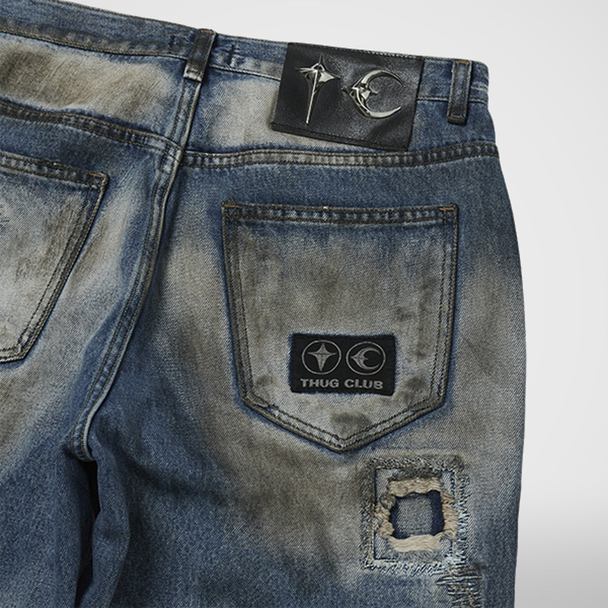 Thug Club Combat Casualty Care Denim Pants in blue, view 7 of 8