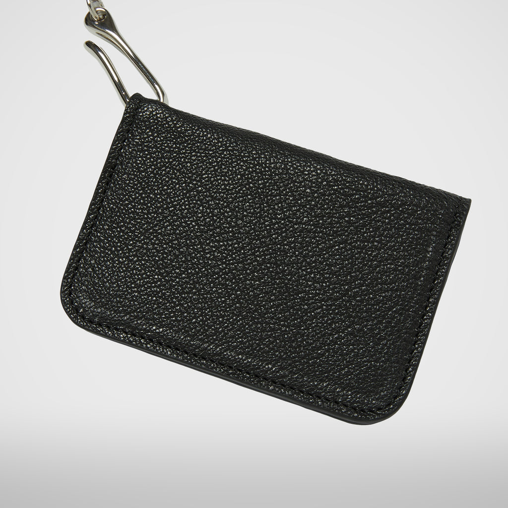 Thug Club TC Ball Chain Leather Card Case in black, view 3 of 4