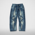 Thug Club TC Bone Leather Denim Pants in blue