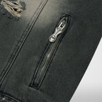 Thug Club Denim Zip-Up Hoodie in black, view 6 of 10