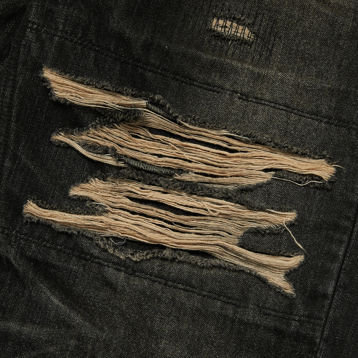Thug Club Skull Stitch Ripped Denim Pants in black, view 4 of 4
