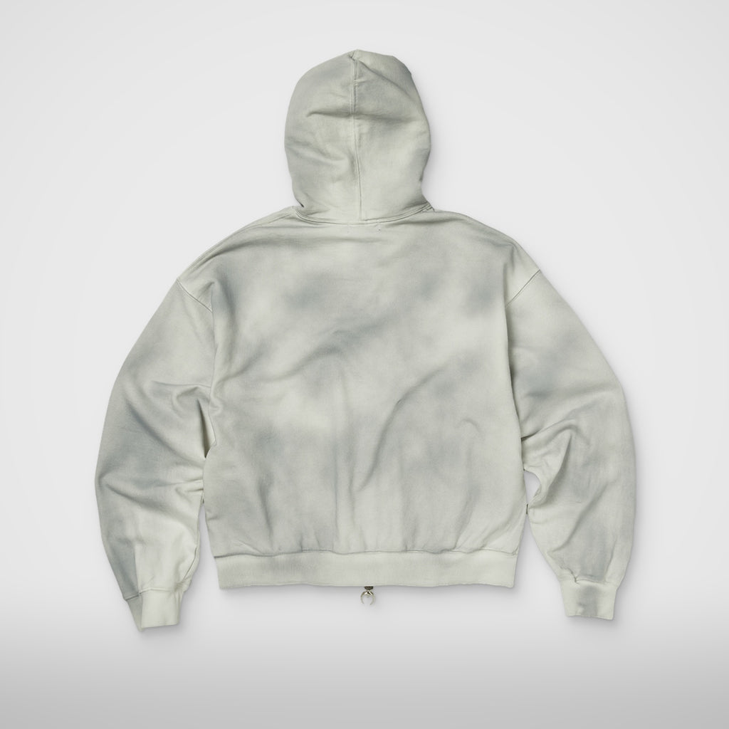 Thug Club Dirty Washed Old Glory Zip-Up Hoodie in white, view 2 of 2