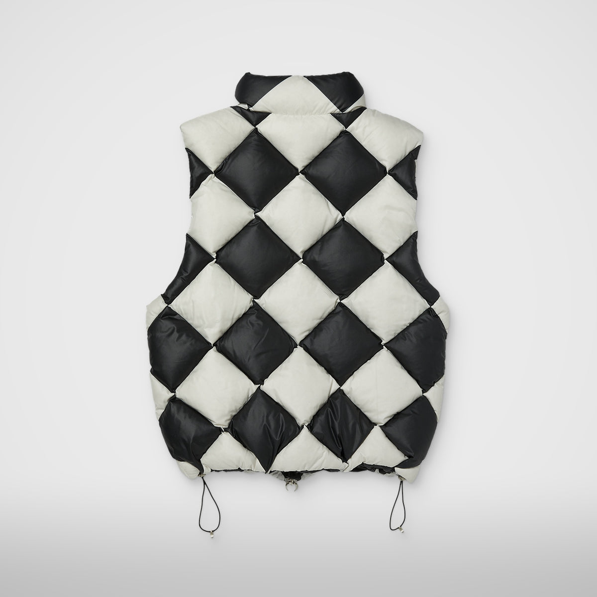 Thug Club Checkmate Puffer Vest in black/ivory, view 2 of 3