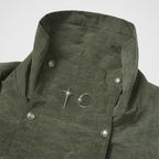 Thug Club Scarred Bio Soldier Trench Coat in khaki, view 3 of 9