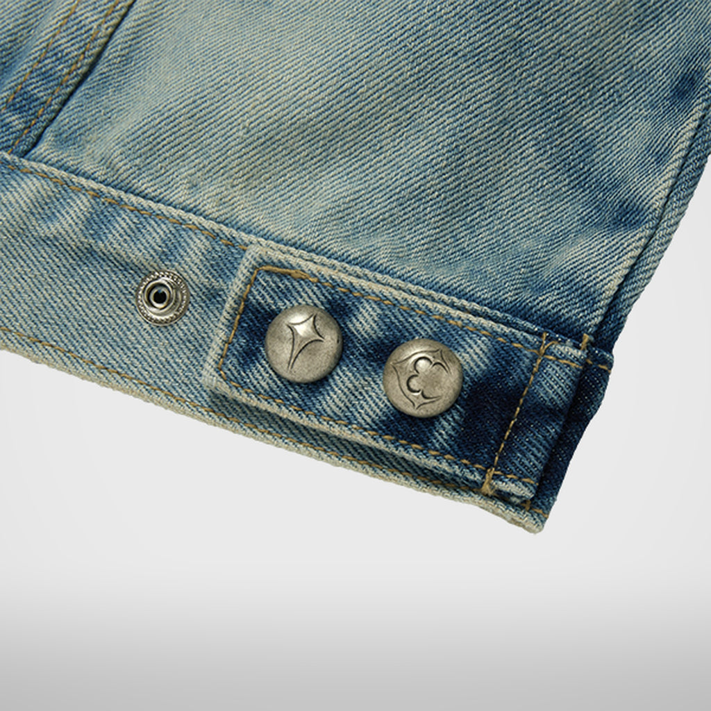 Thug Club Denim Zip-Up Hoodie in blue, view 7 of 10