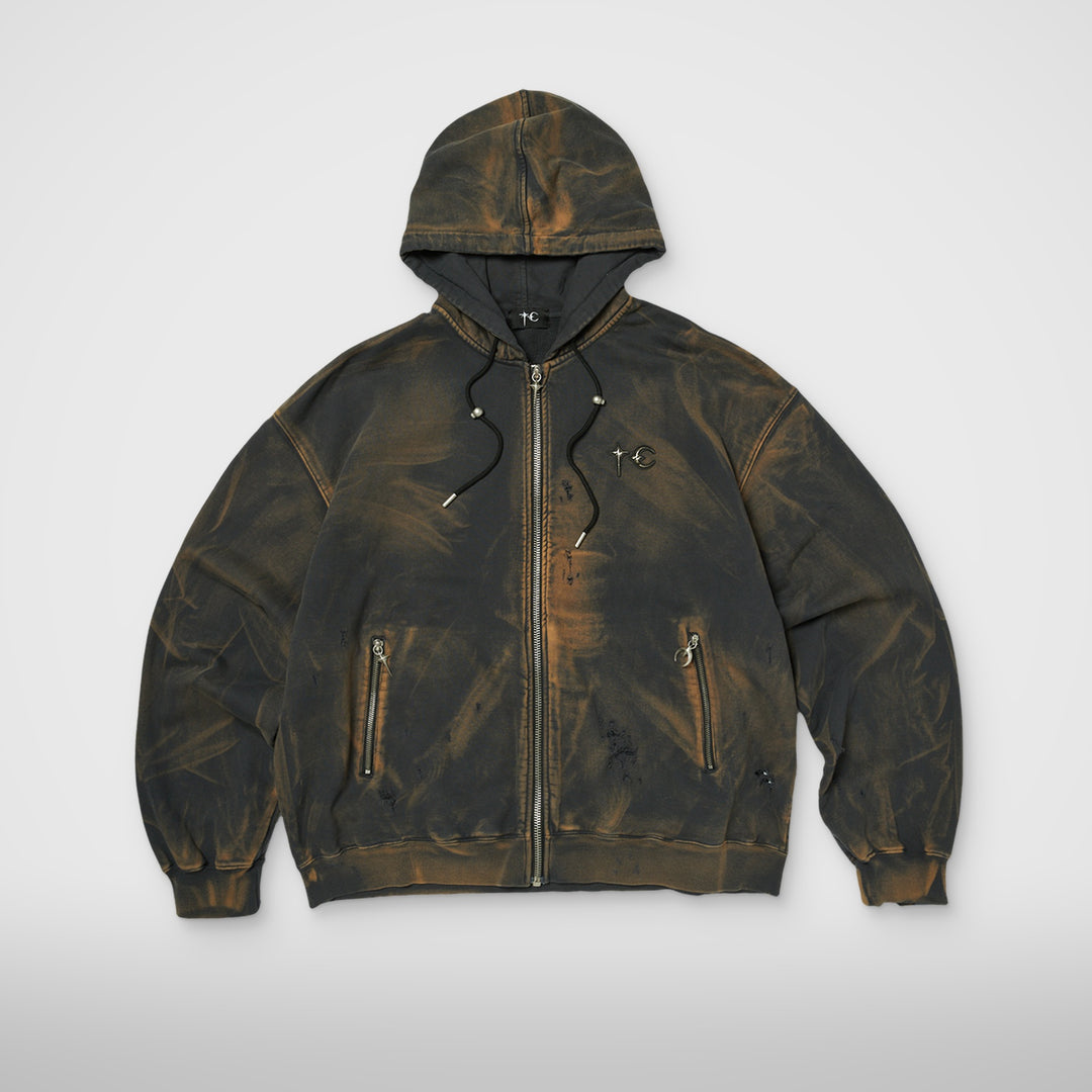 TC Two Tone Washed Zip-Up Hoodie
