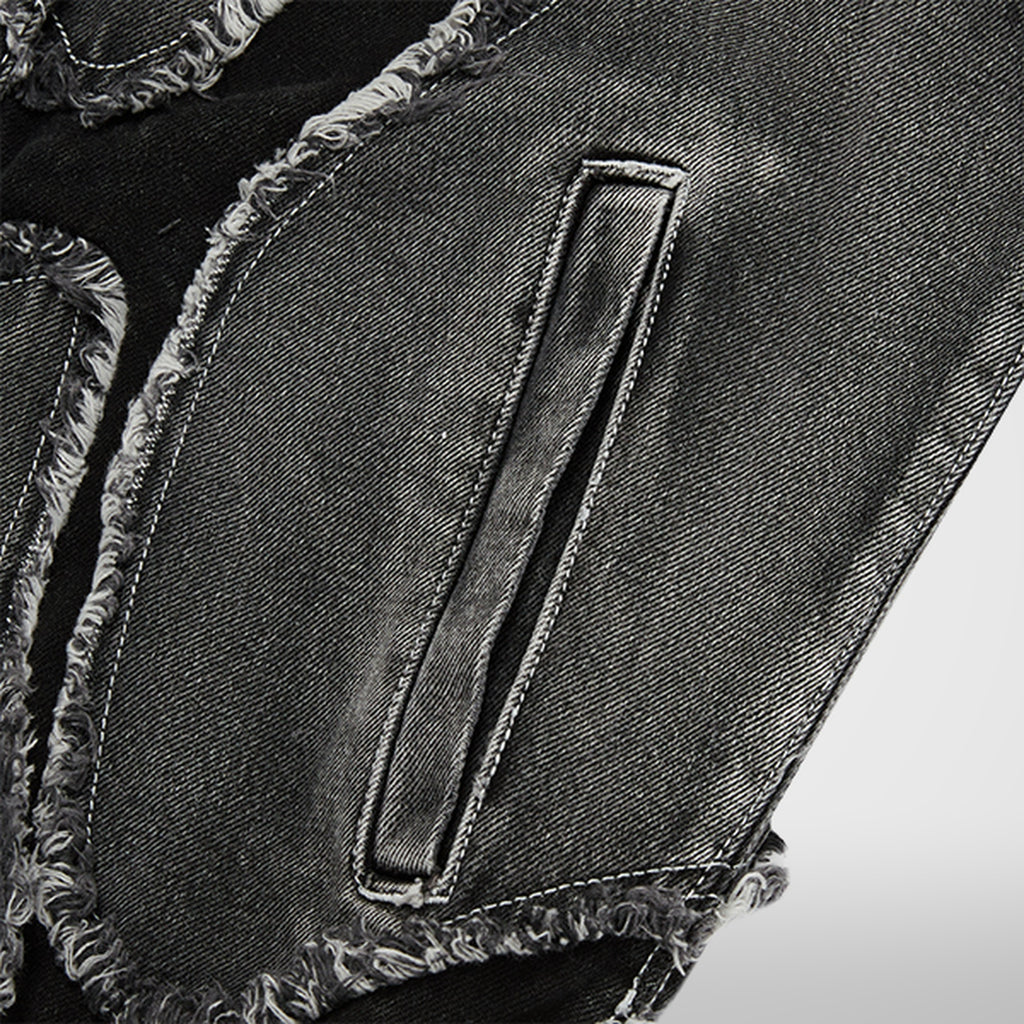 Thug Club Cave Denim Vest in black, view 6 of 10