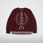 Thug Club TC Bone Knit Sweater in wine/white