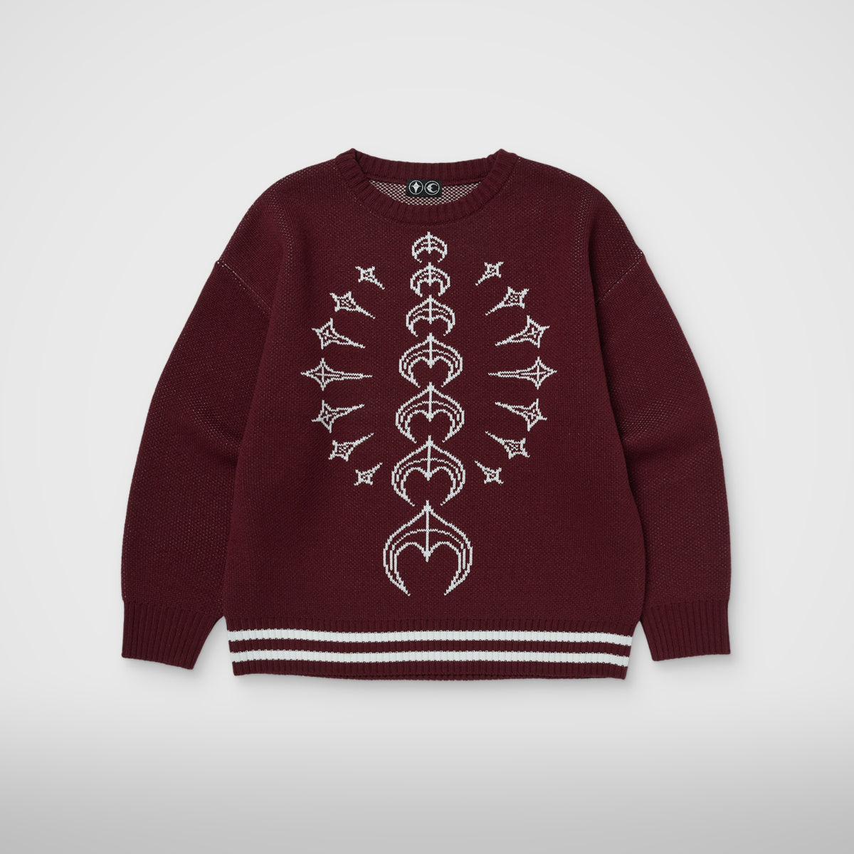 Thug Club TC Bone Knit Sweater in wine/white