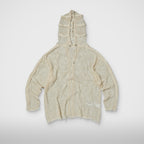 Thug Club TC Line Mesh Knit Hoodie in white, front view