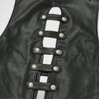 Thug Club Goat Skin Leather Vest in black, view 9 of 9