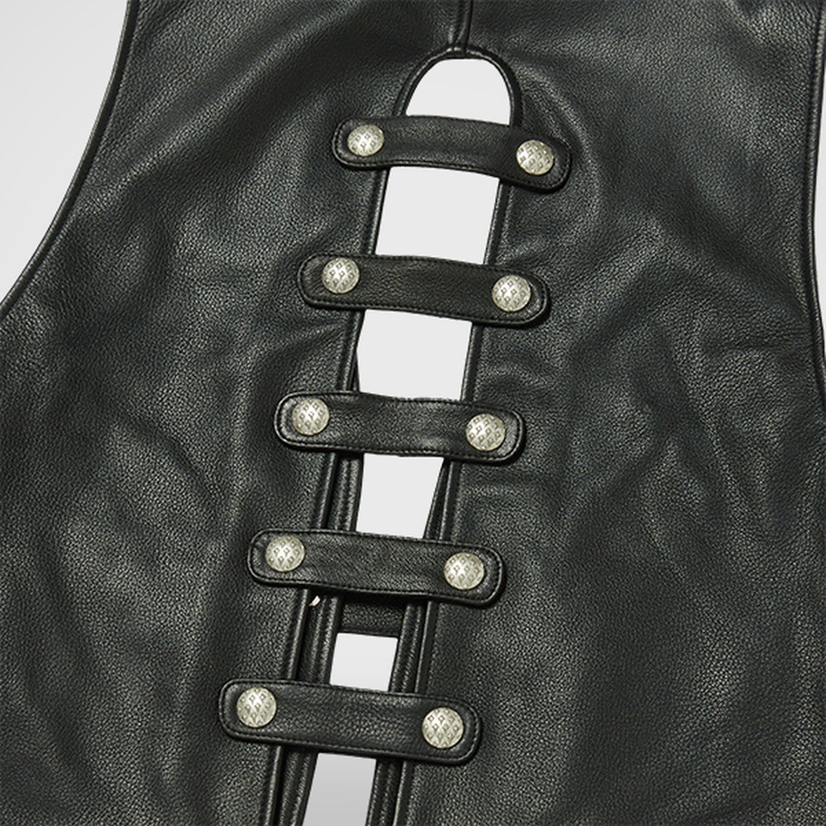 Thug Club Goat Skin Leather Vest in black, view 9 of 9