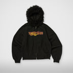 Thug Club TC Two Face Fur Hooded Zip-Up in black, front view