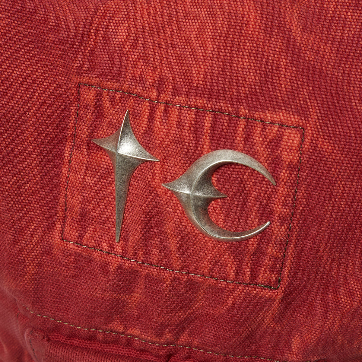 Thug Club Two Tone Washed Canvas Duffle Bag in red, view 5 of 5