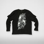 Thug Club Bulk Shoulder Three Riding Skull Layered T-Shirt in black