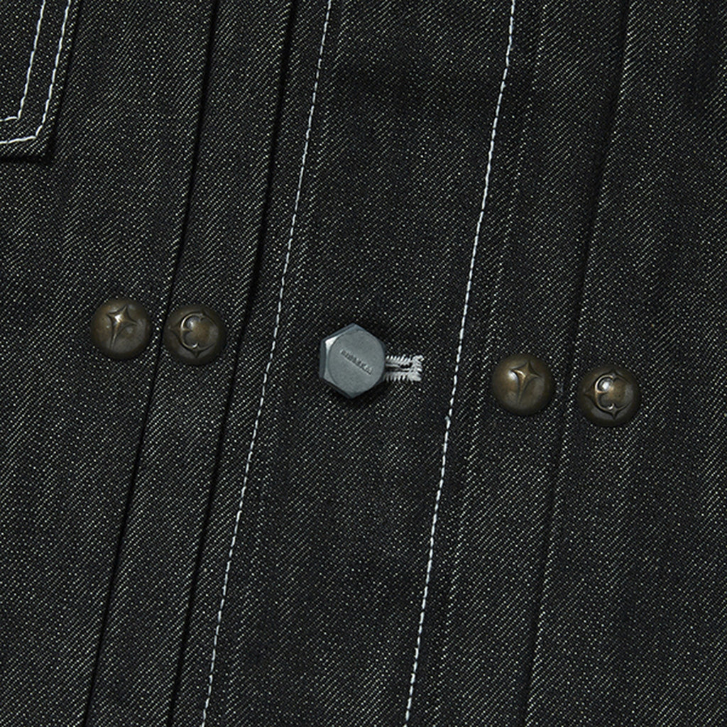 Thug Club Land Warfare Denim Jacket in black, view 5 of 8