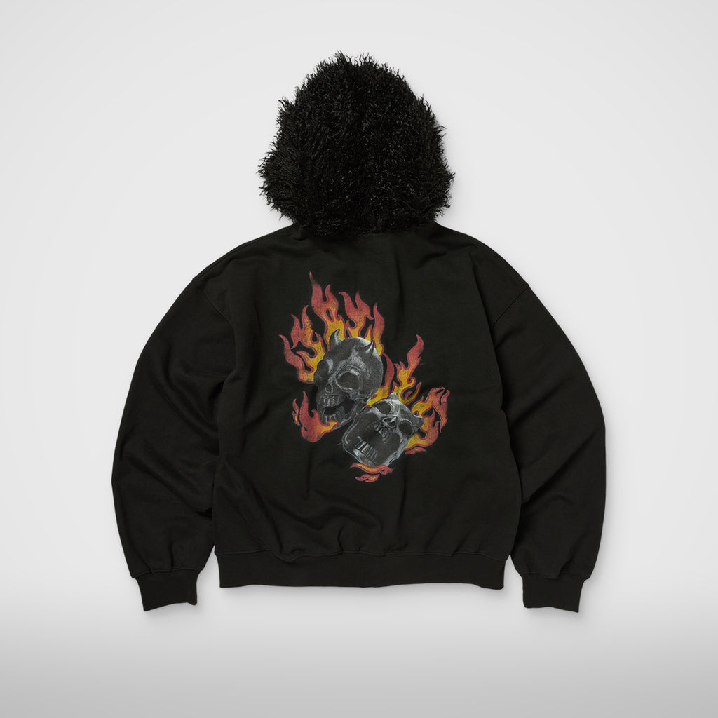 Thug Club TC Two Face Fur Hooded Zip-Up in black, view 2 of 8