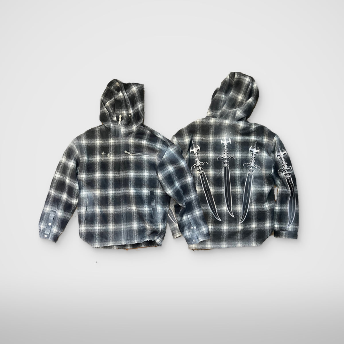 Thug Club Arab Sword Flannel Zip-Up in black, view 3 of 3