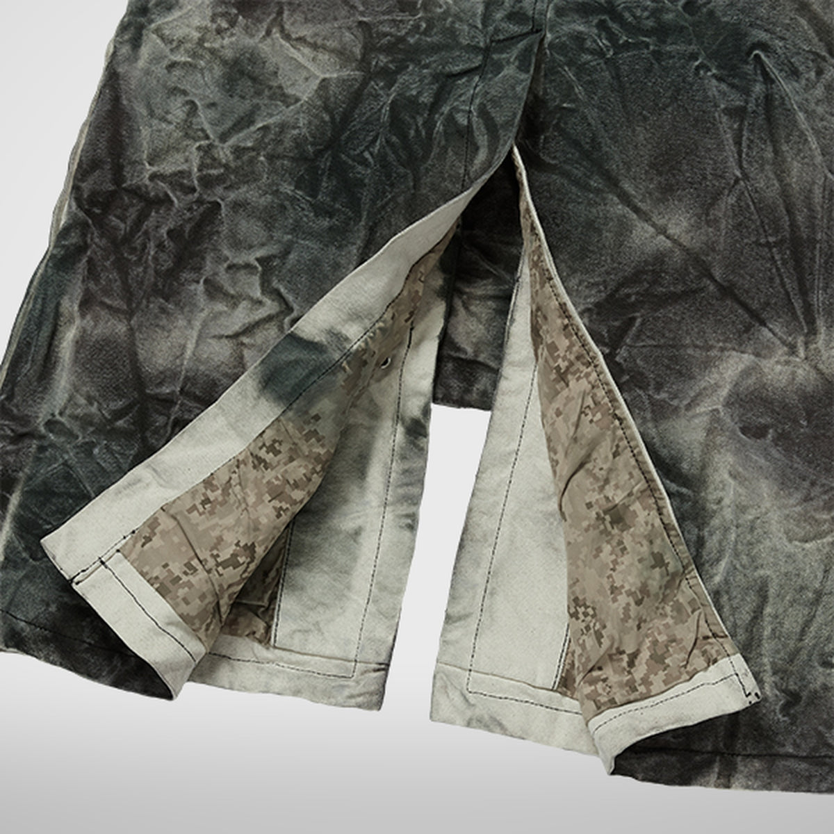 Thug Club Bio Soldier Denim Trench Coat in camo, view 8 of 10