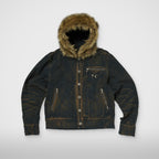 TC TWO TONE WASHED FUR HOODED JACKET