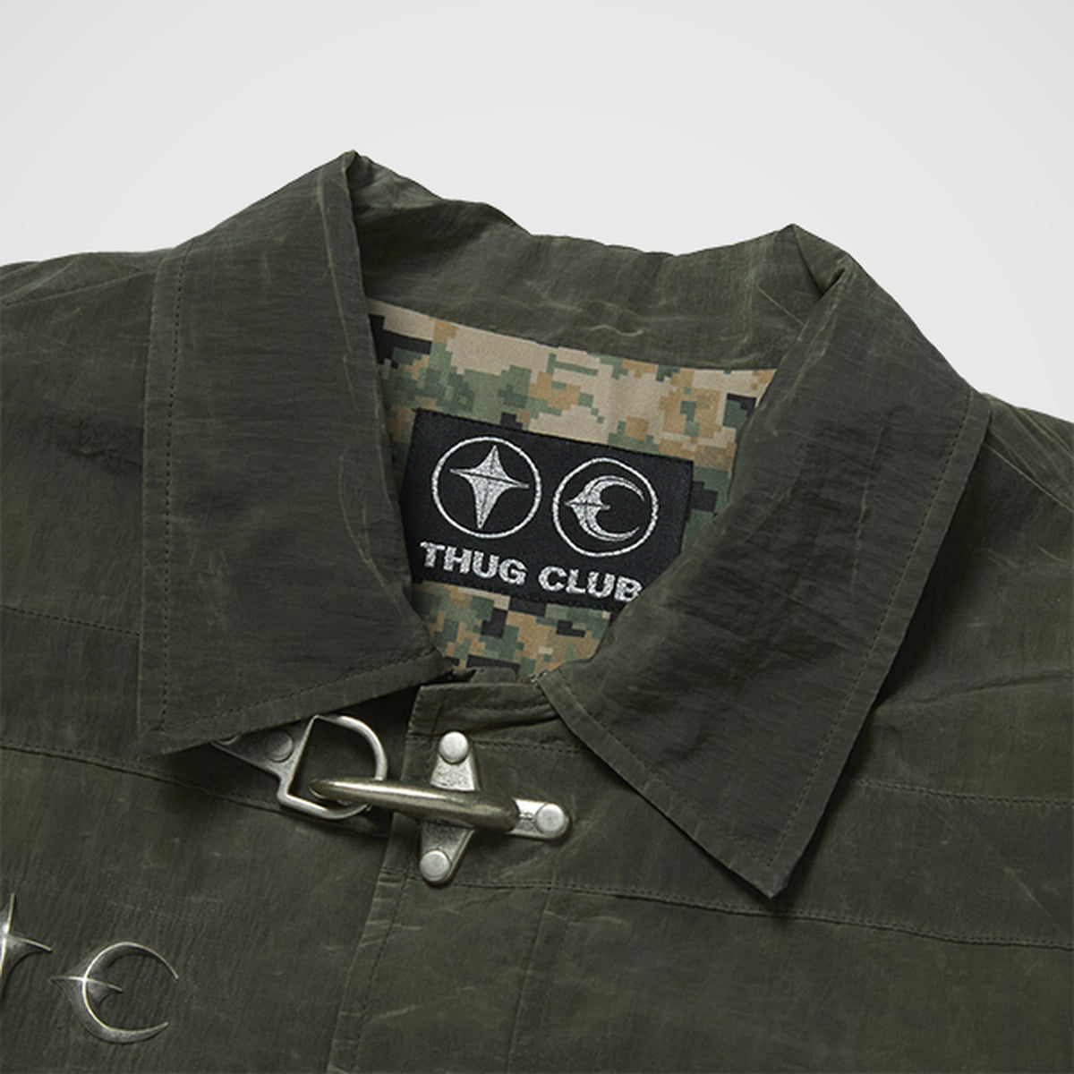 Thug Club Scarred Bio Soldier Jacket in khaki, view 3 of 8