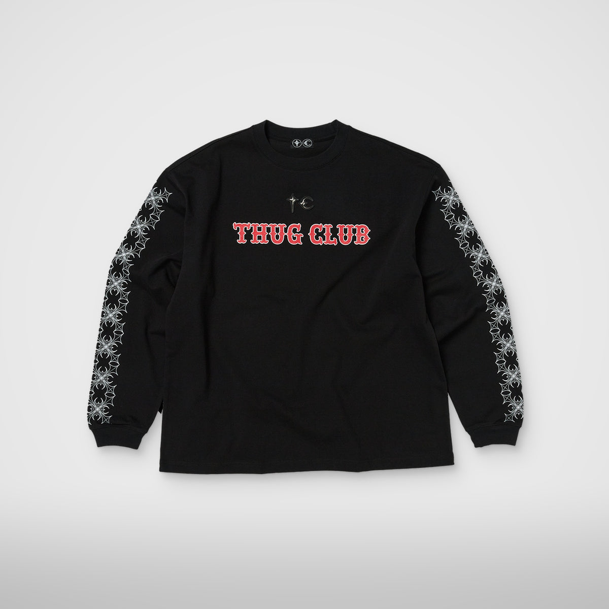 Thug Club TC Pattern Long-Sleeve in black, front view