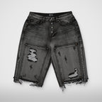 Thug Club Double Knee Damage Shorts in black