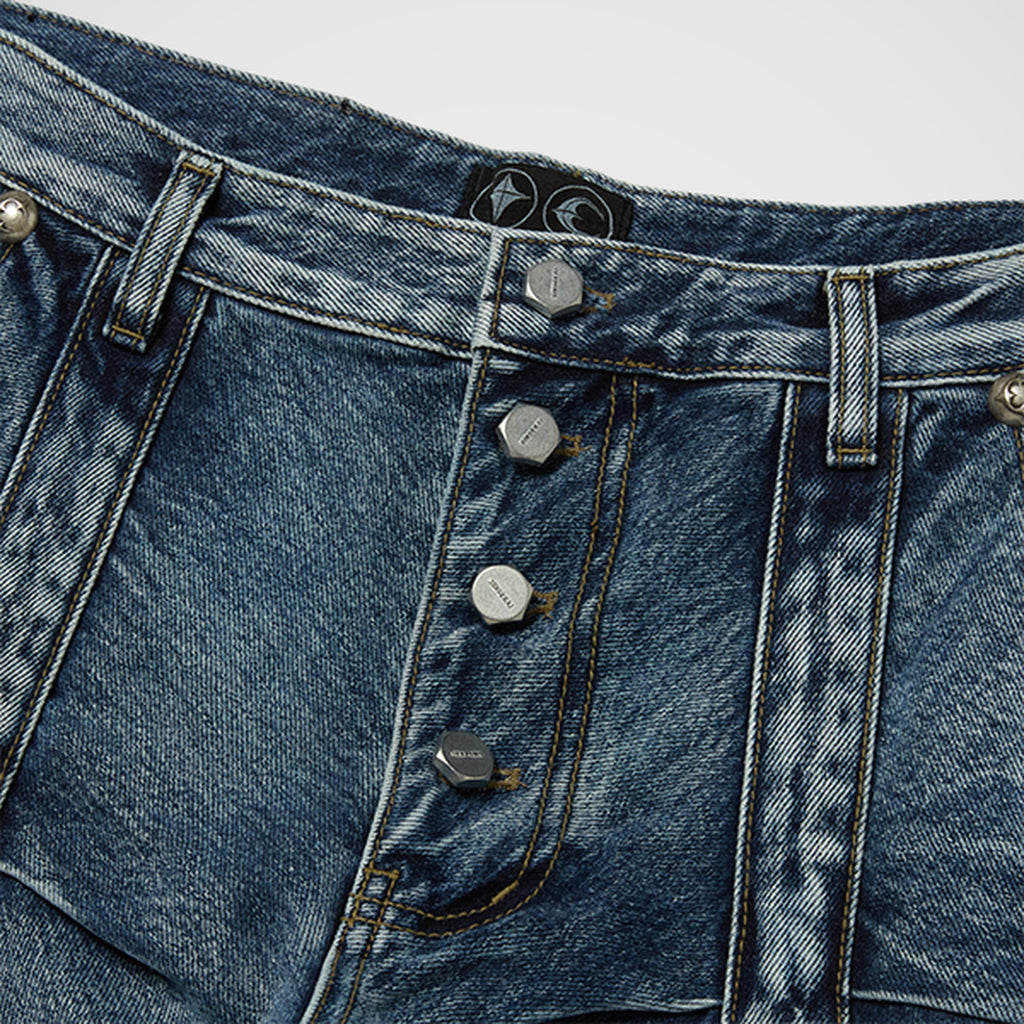 Thug Club Line Gob Denim Pants in blue, view 3 of 6