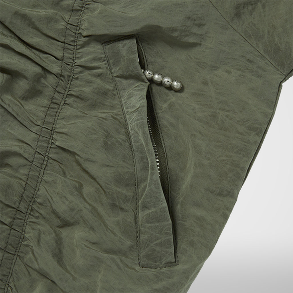 Thug Club Scarred Double Flying Bio Jacket in khaki, view 6 of 7