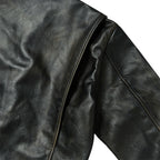 Thug Club Bio Soldier Leather Jacket in black, view 7 of 8