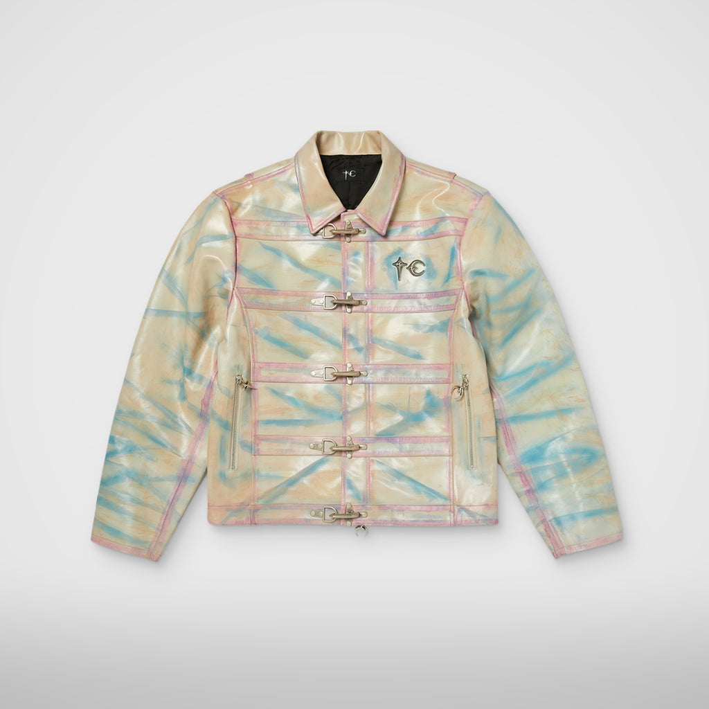 Thug Club Skin Bio Soldier Leather Jacket in nude