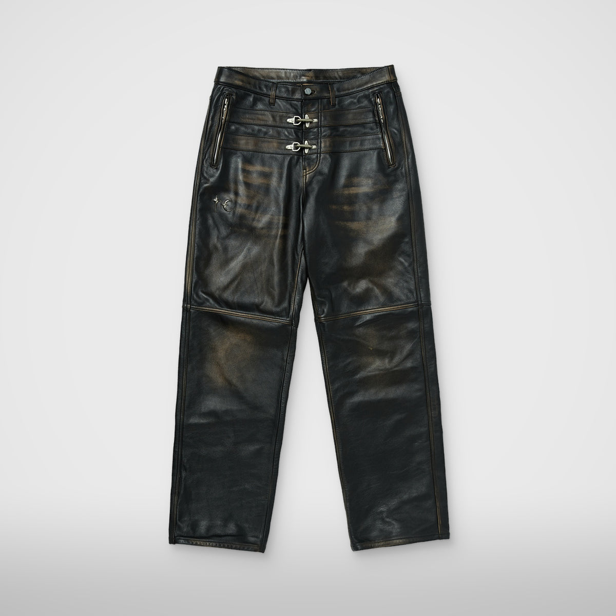Thug Club Bio Soldier Leather Pants in black