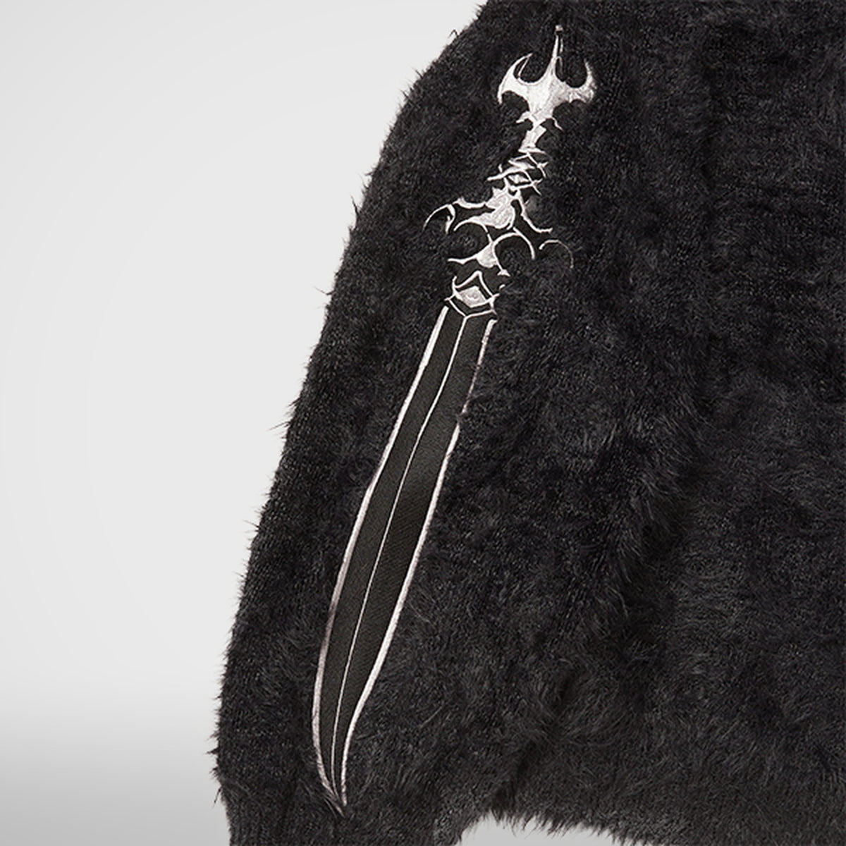 Thug Club Pack Fur Sword Hoodie in black, view 5 of 6