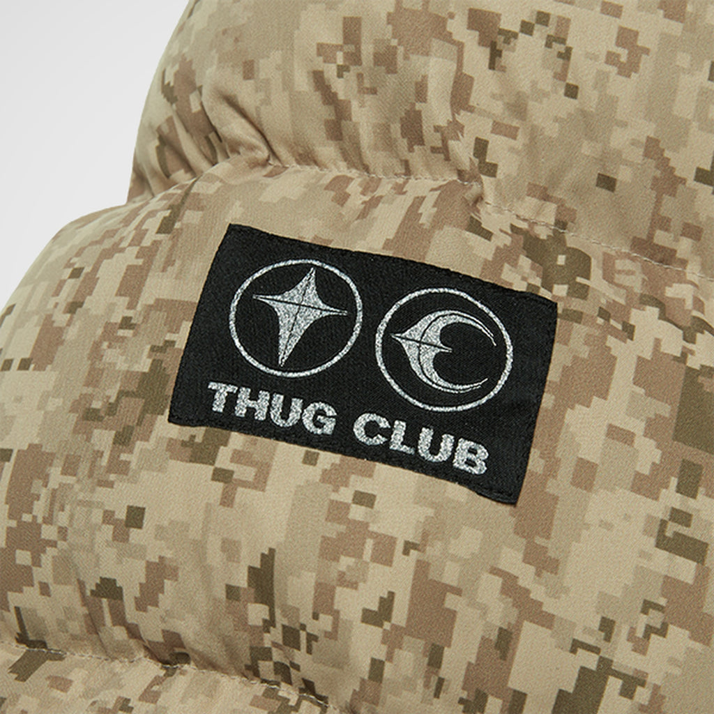 Thug Club Bio Soldier Super Heavy Puffer Jacket in beige, view 5 of 8
