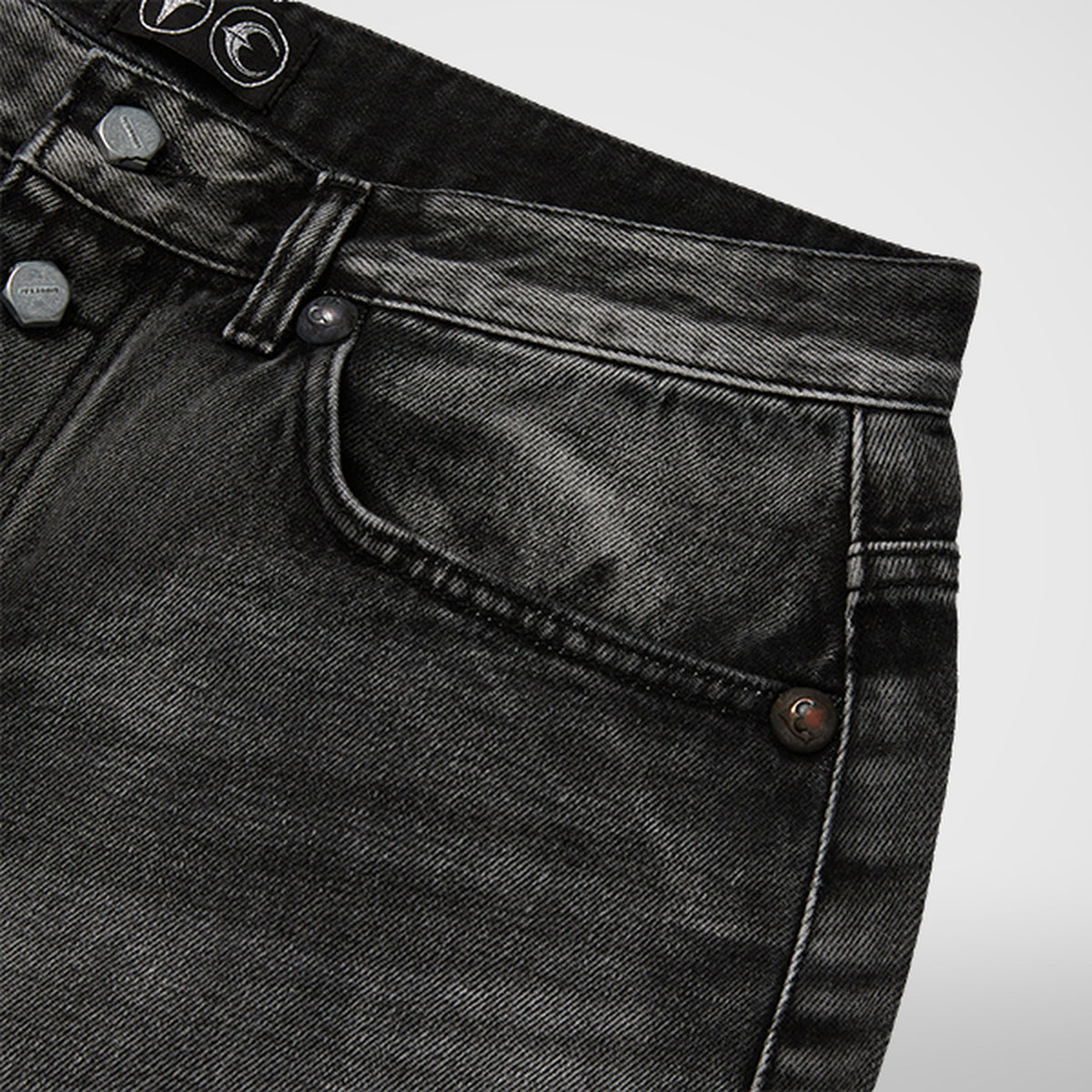 Thug Club Double Knee Damage Shorts in black, view 5 of 6
