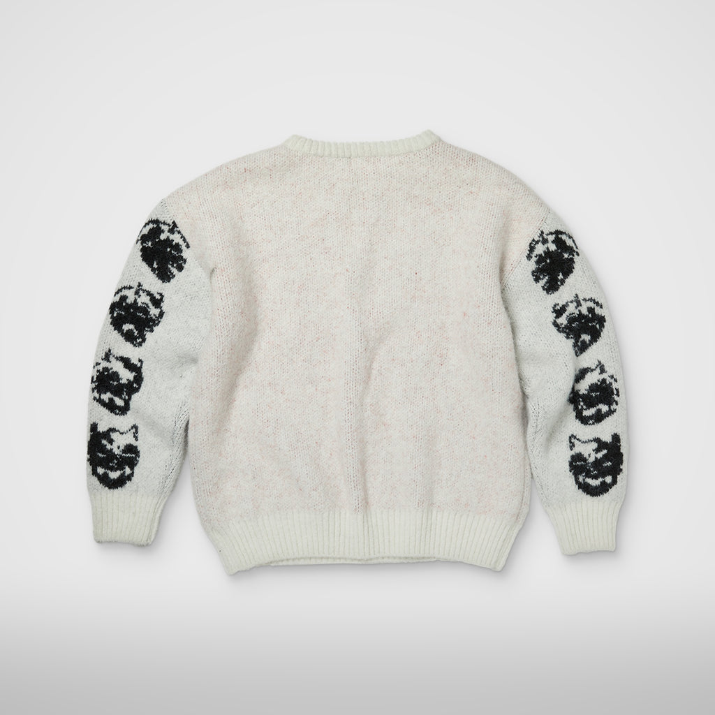 Thug Club TC Bone Cross Knit Sweater in white, view 2 of 4