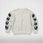 Thug Club TC Bone Cross Knit Sweater in white, view 2 of 4