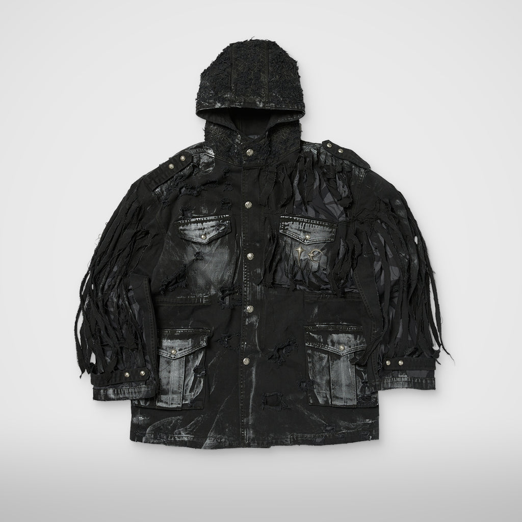 Thug Club Pubg Exclusive Ghillie Suit Jacket in black