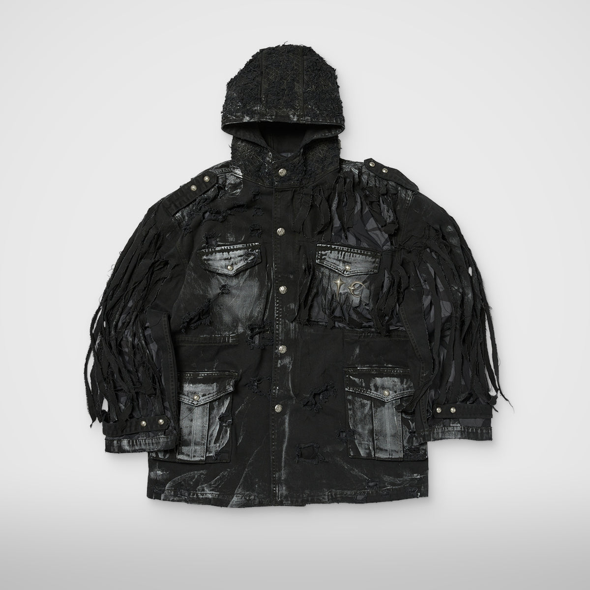 Thug Club Pubg Exclusive Ghillie Suit Jacket in black