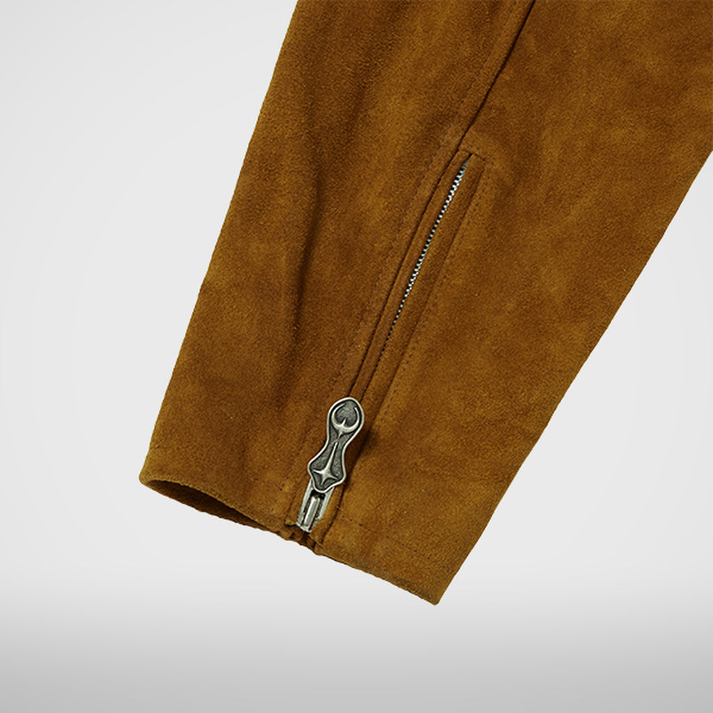 Thug Club Bio Soldier Leather Jacket in camel, view 8 of 8