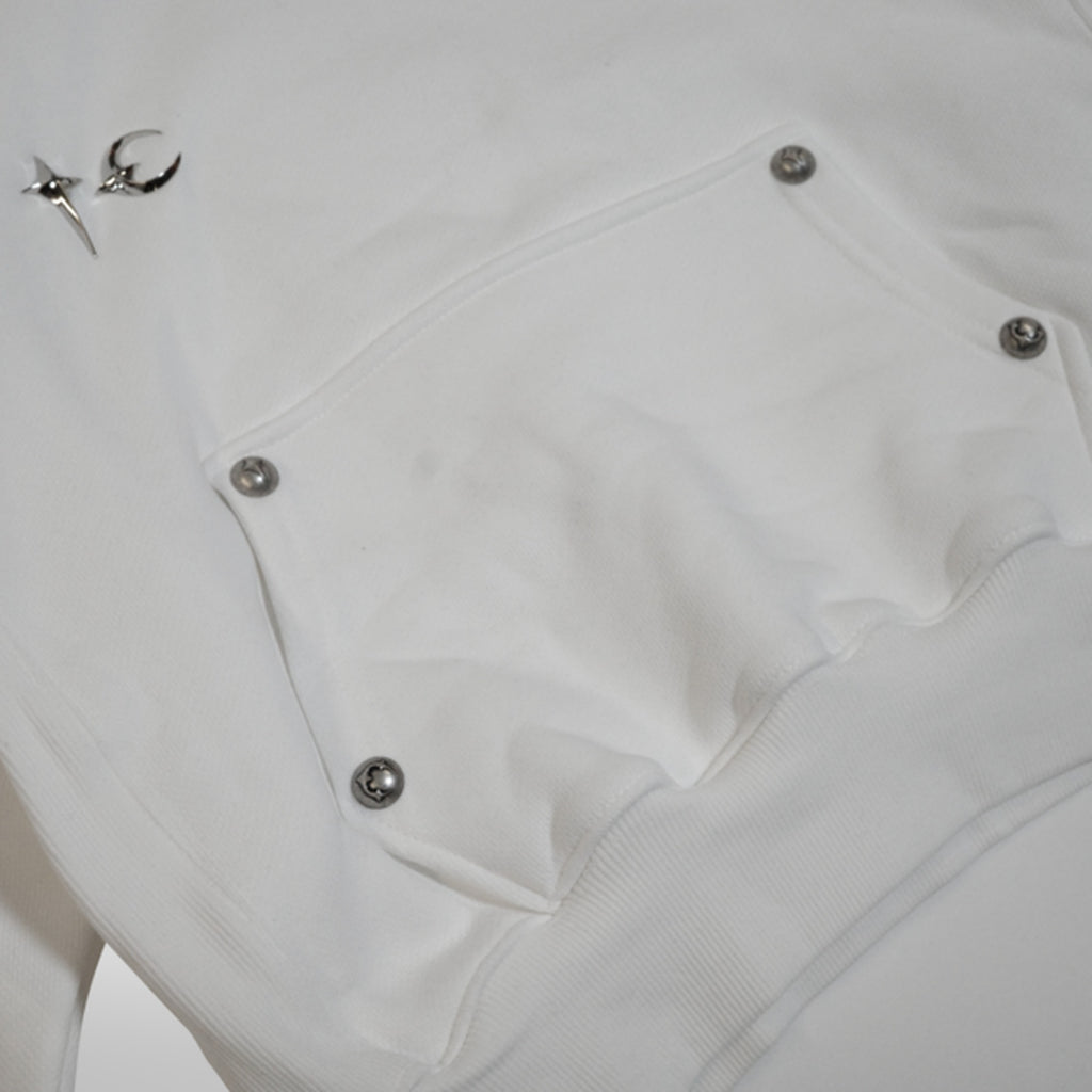 Thug Club Womens Armor Hoodie in white, view 4 of 5
