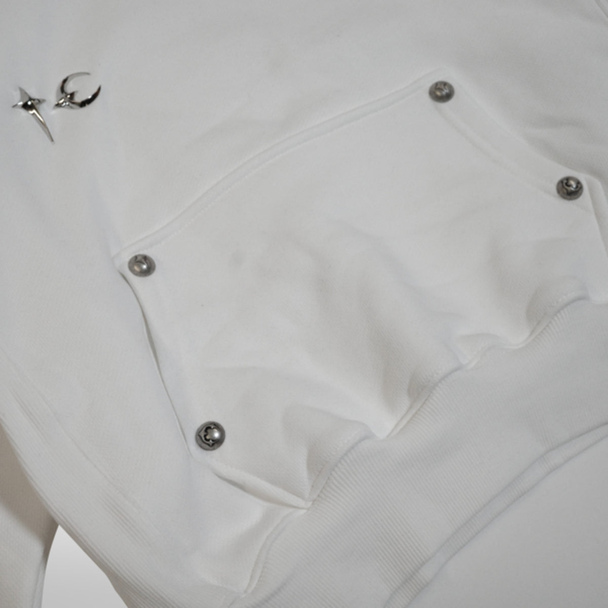 Thug Club Womens Armor Hoodie in white, view 4 of 5