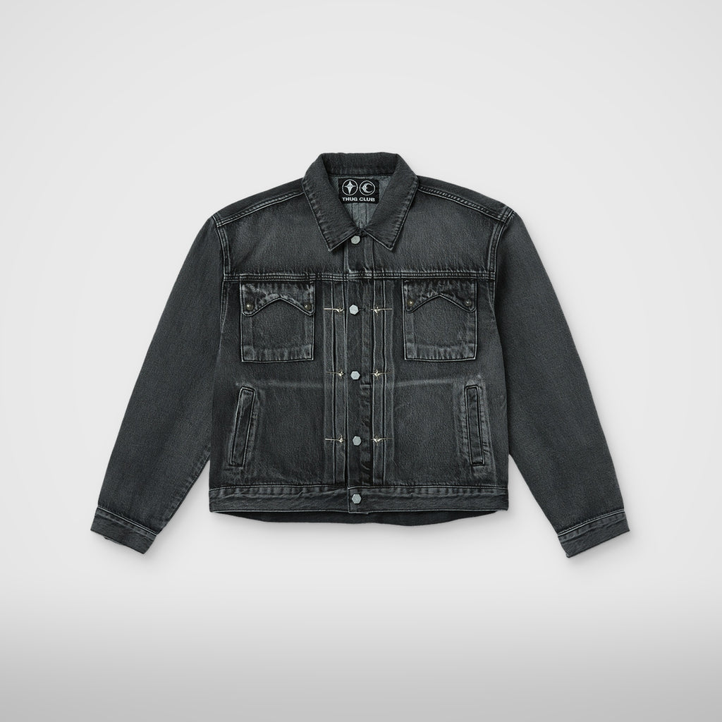 Thug Club Claw Denim Jacket in black