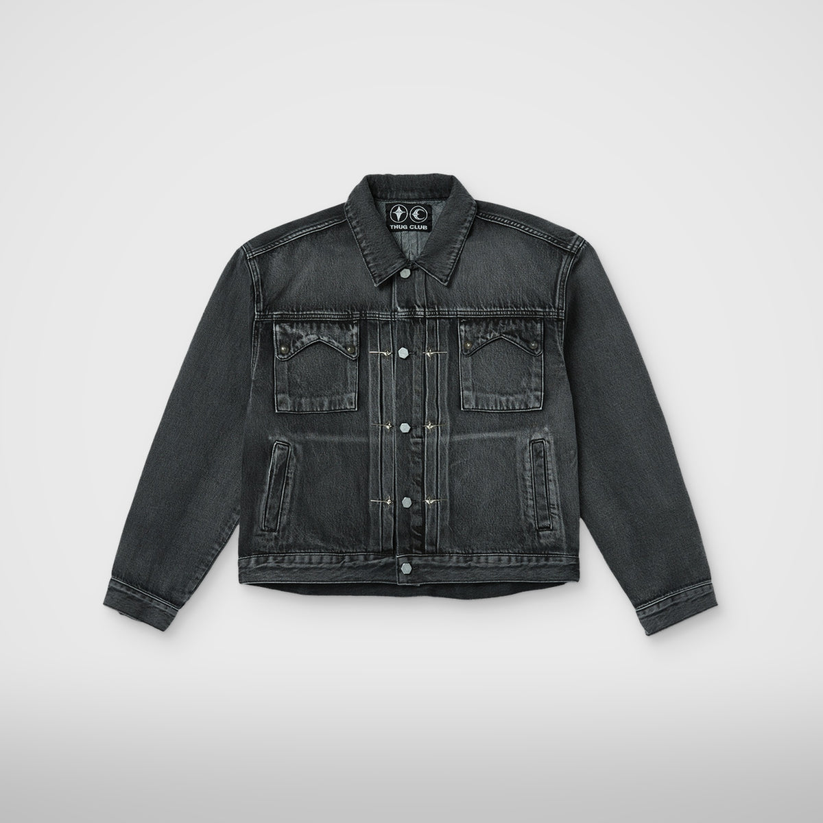 Thug Club Claw Denim Jacket in black