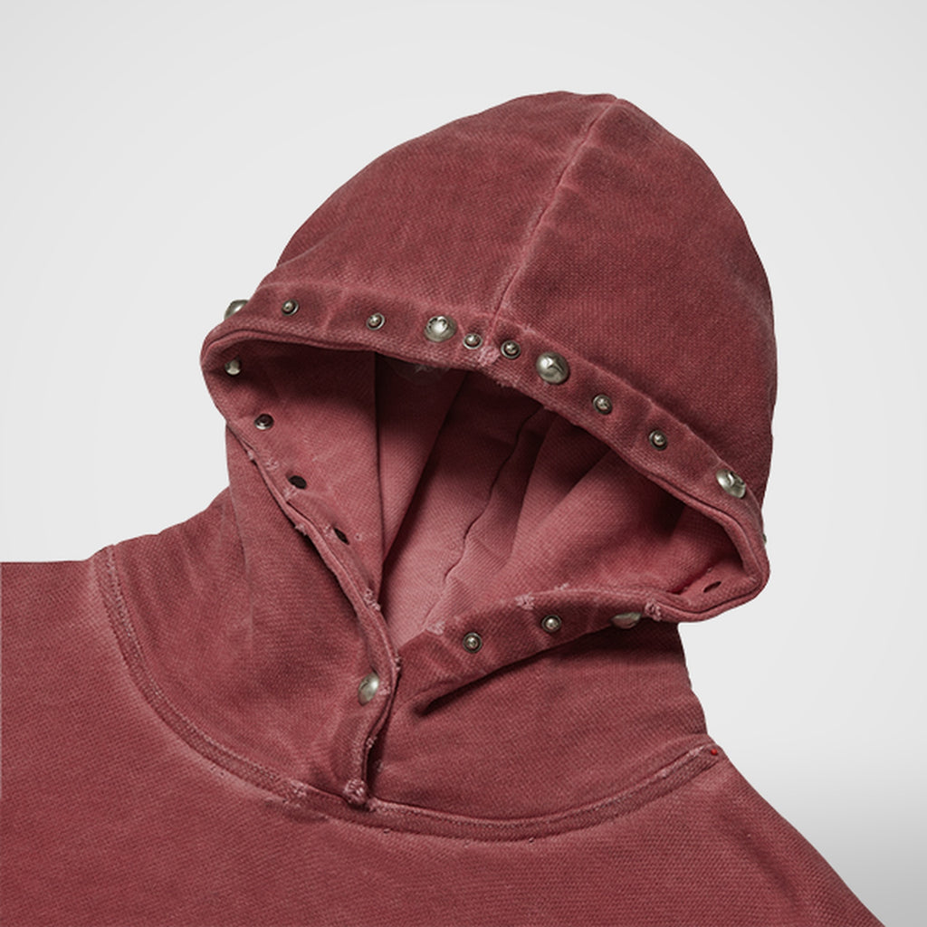 Thug Club Peace Stud Hoodie in red, view 3 of 8