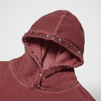 Thug Club Peace Stud Hoodie in red, view 3 of 8