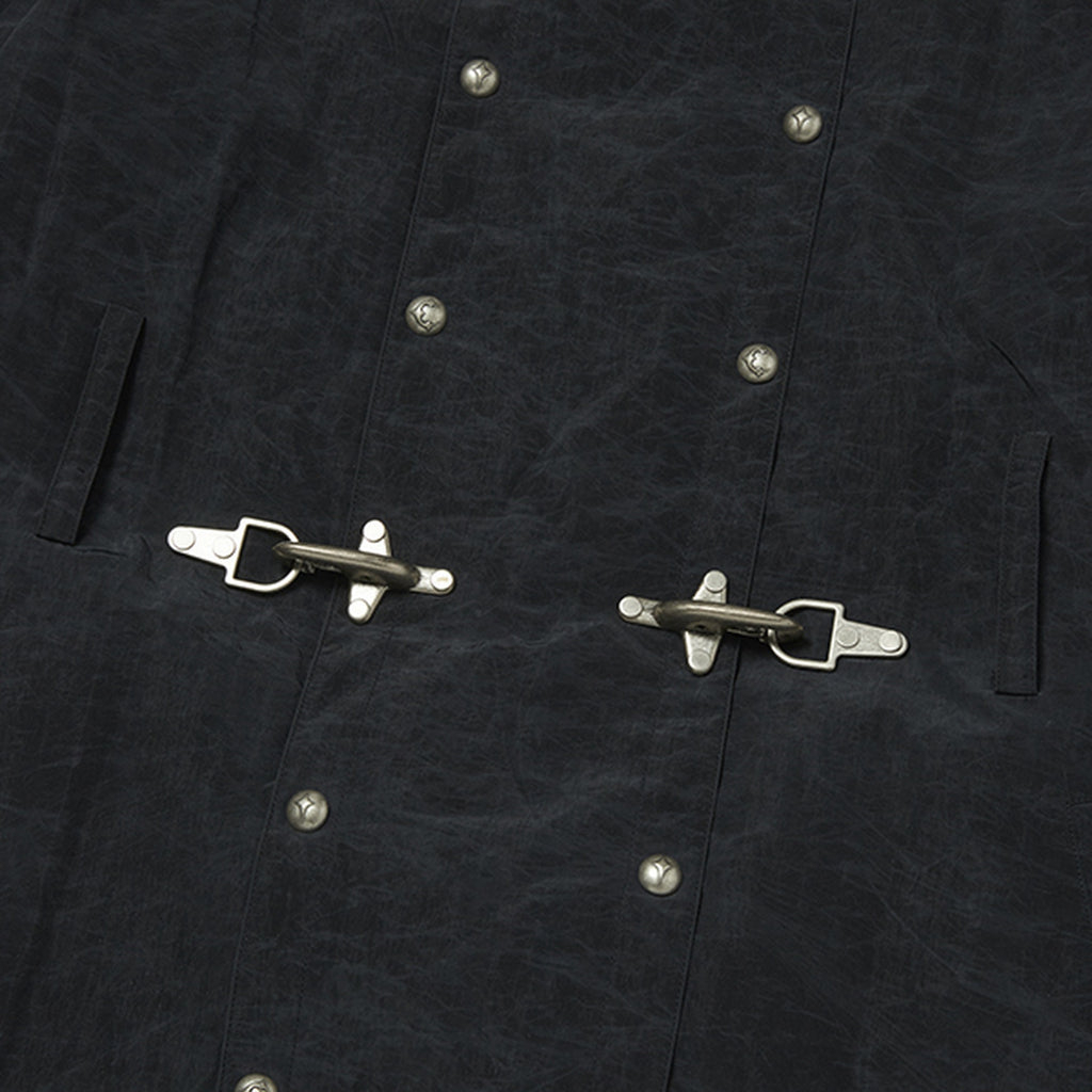 Thug Club Scarred Bio Soldier Trench Coat in black, view 5 of 8