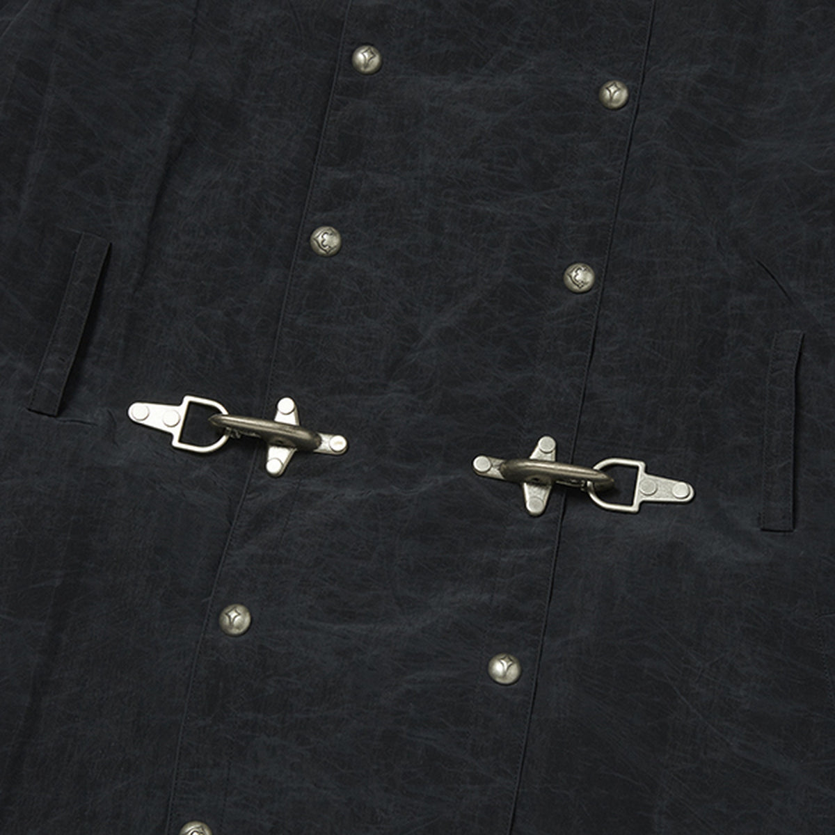 Thug Club Scarred Bio Soldier Trench Coat in black, view 5 of 8