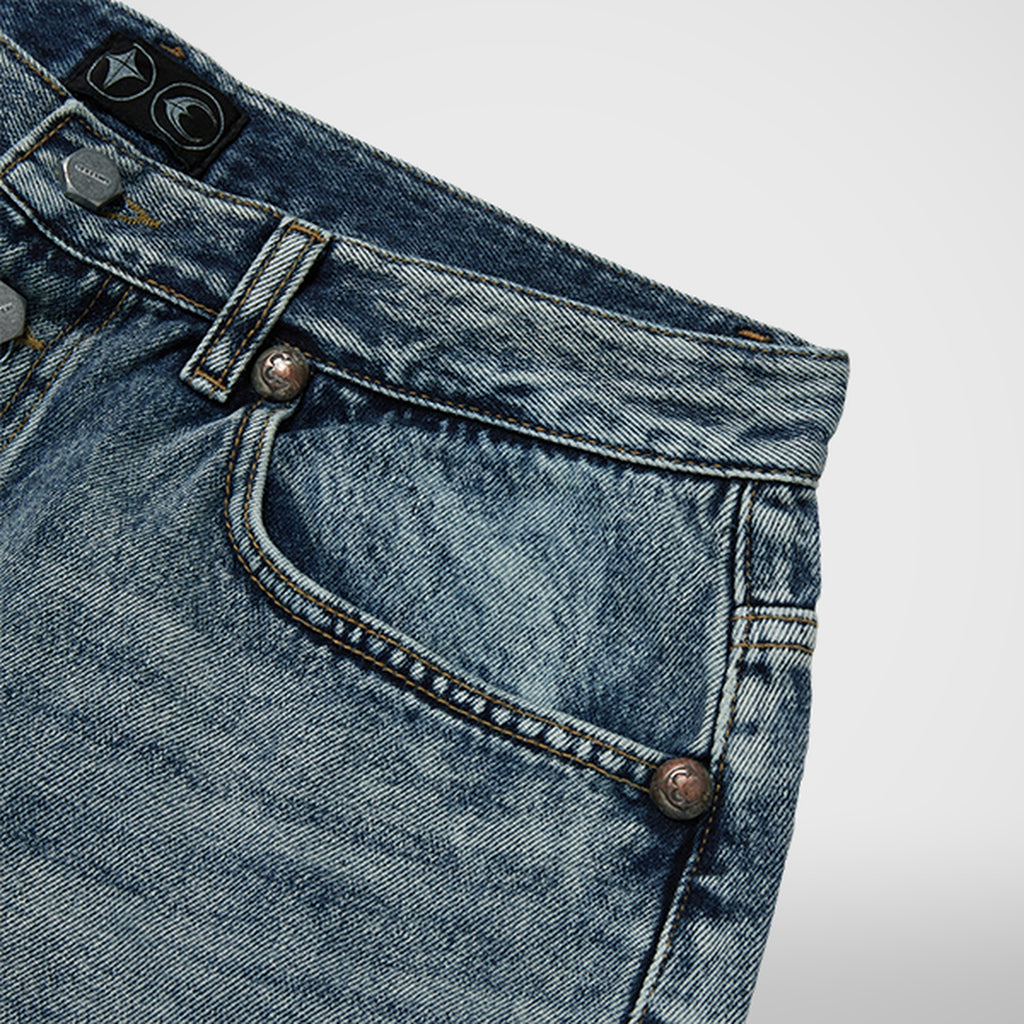 Thug Club Double Knee Damage Shorts in blue, view 5 of 6