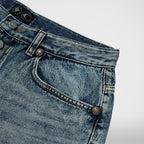 Thug Club Double Knee Damage Shorts in blue, view 5 of 6